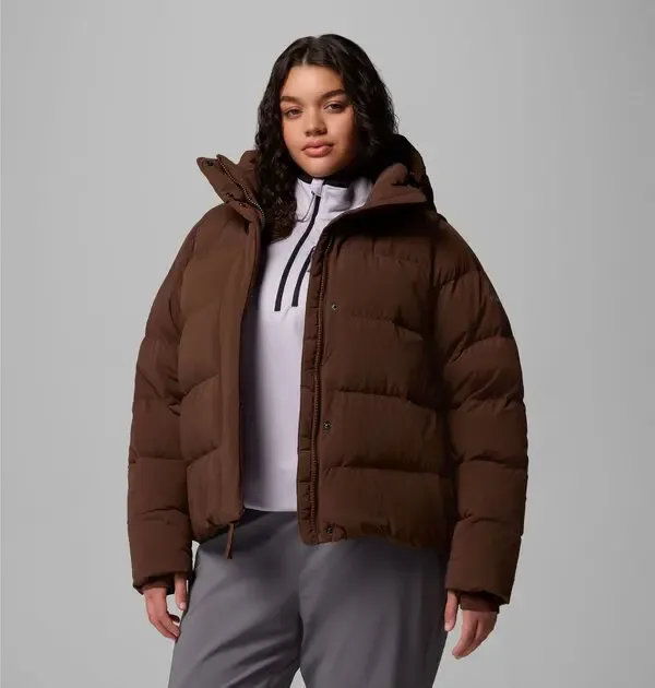 Women’s Brown Puffer Jacket with Hood