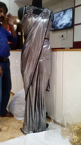 Ready-Made Lycra Saree with Pre-Stitched Pleats